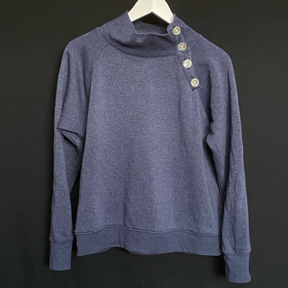 J. Crew Button Collar Pullover Sweatshirt